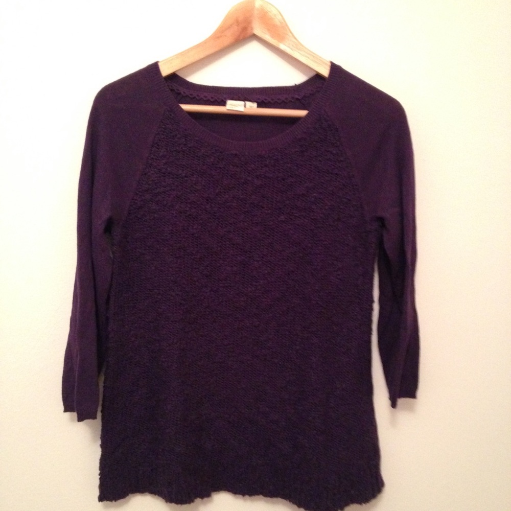 Anthropologie yellow bird 3/4 sleeve sweater